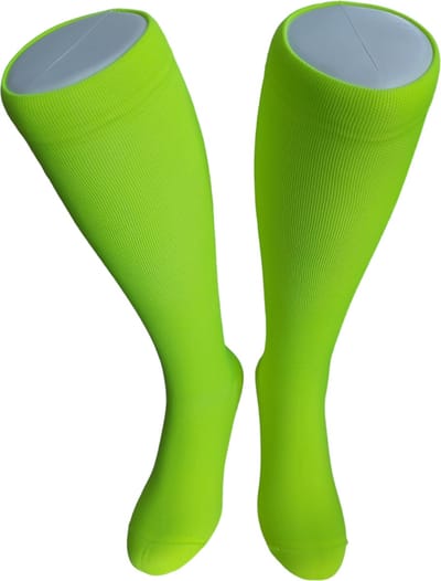 WeirdoSox - Compressie sokken - Knie hoogte - Steunkousen voor vrouwen en mannen - 1 paar - Fluor geel 35/38 - Ideaal als compressiekousen hardlopen - compressiekousen vliegtuig