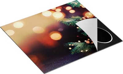 Chefcare Inductie Beschermer Versierde Kerstboom met Lichtjes - 60x50 cm - Afdekplaat Inductie - Kookplaat Beschermer - Inductie Mat