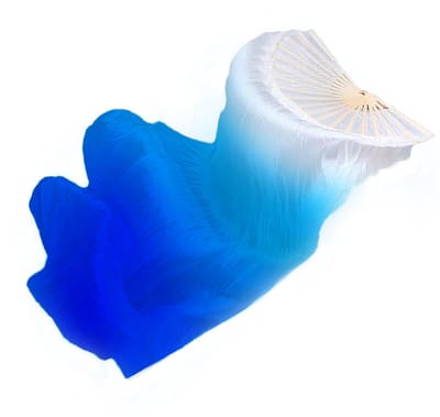 Allecto - Buikdans Sluier - Fan Sluier - Handgemaakt - Gradiënt Kleur - Vouwen Fans - Geschikt voor Vrouwen - Bamboe Ventilator