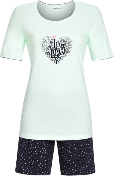 Ringella – Heart Print – Pyjama – 2211310 – Helles Lagune - 38
