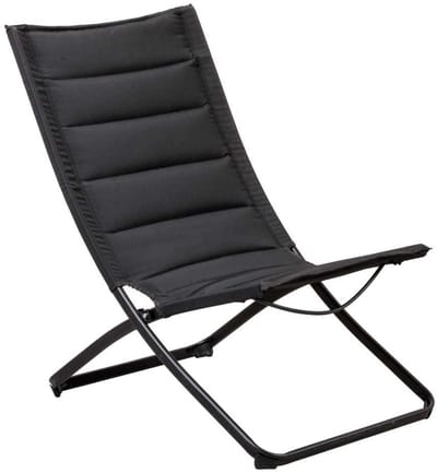 Casa - Tuinstoel - Strandstoel - Opvouwbare Strandstoel - Opvouwbare Tuinstoel - Inklapbare Stoel - Stoel - Buitenstoel - Relaxstoel - Comfortabele Tuinstoel - Ergonomisch Ontwerp - perfect voor Tuin, Balkon, Terras of Veranda - 87x57x75cm - Zwart