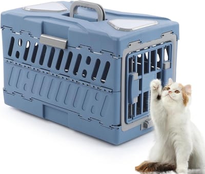 Huisdier Draagtas - Reismand Kat Hond - Veilig Vervoer - Opvouwbaar en Geurvrij - 56 cm - Blauw