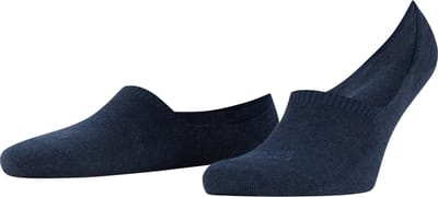 FALKE Step High Cut onzichtbar eenkleurig katoen footies heren blauw - maat 39-42