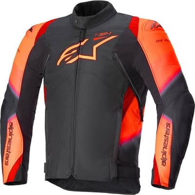 Alpinestars T-SP 1 V2 Waterproof Jas Zwart Rood Fluo - Jas