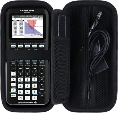 Duurzame hard case voor grafische rekenmachines zoals TI-84 Plus CE, TI-83 Plus en TI-Nspire CX II, zwart en schokbestendig