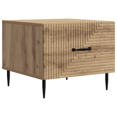 vidaXL - Salontafel - Artisanaal - eiken - 49 - x - 50 - x - 40 - cm - Bewerkt - hout
