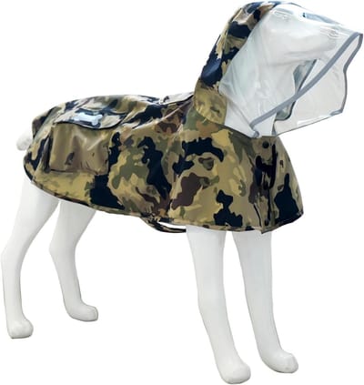 Hondenregenjas - Huisdier regenjas - Hond uitlaten - Waterdicht en ademend - Klein - Camo