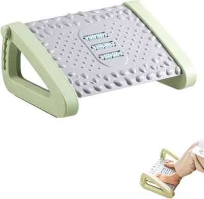 Voetensteun Bureau - Beensteun Kruk - Comfortabel Zitten - Verstelbaar met Massage - 43 x 20 x 32 cm - Zwart