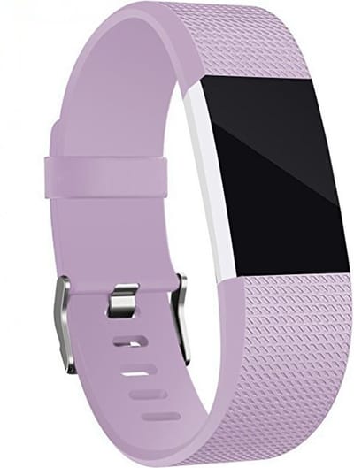 By Qubix - Compatible Fitbit bandje - Geschikt voor fitbit Charge 2 sportbandje - Maat: Large - Lila - Horlogeband - smartwatchbandje