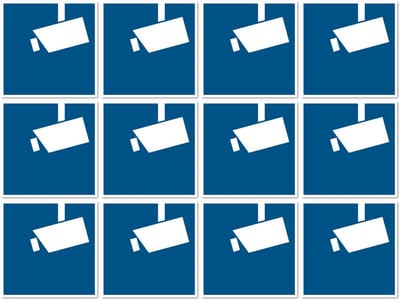 Bewakingscamera Stickers Ø 2,5 cm - 12 Stuks - GDPR/AVG Conformiteit
