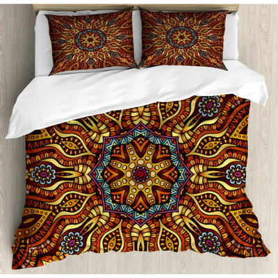 Boheemse 2/3-delige Boho Mandala Beddengoedset Twin Queen King Size Dekbed Dekbedovertrek en Kussensloop Zacht Beddengoed 70x133cm 2pcs