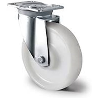 CASCOO zwenkwiel Z0Z0, met wiel ø 200 mm x B 50 mm, polyamide velg, polyamide loopvlak, naturel/wit, dubbele kogellagering, tot 1000 kg