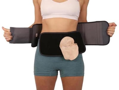 Stoma Steunriem - Ondersteunende Band - Stoma Verzorging - Tweedelig Hygiënisch - 17 cm Diep - beige