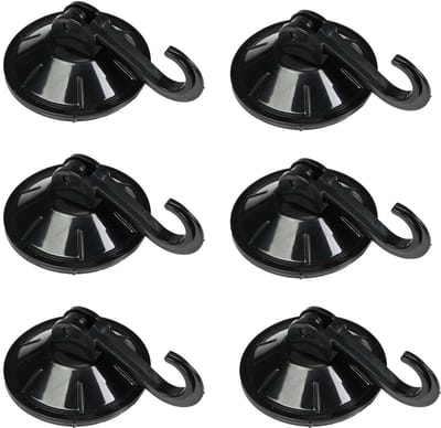 Benson Zuignaphaakjes - 6x - zwart - kunststof - draagkracht 2 kg - ophanghaakjes