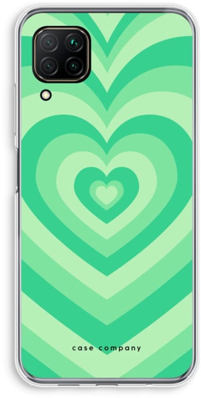 Case Company® - Hoesje geschikt voor Huawei P40 Lite hoesje - Hart Groen - Soft Cover Telefoonhoesje - Bescherming aan alle Kanten en Schermrand