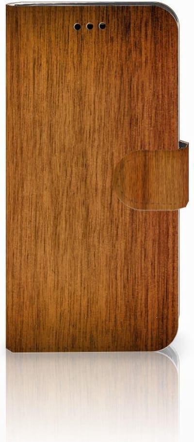 Huawei P10 Lite Book Style Case Donker Hout