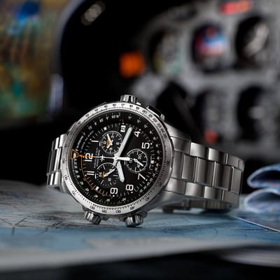 Hamilton H77912135 Khaki X-Wind GMT Chronographe argenté