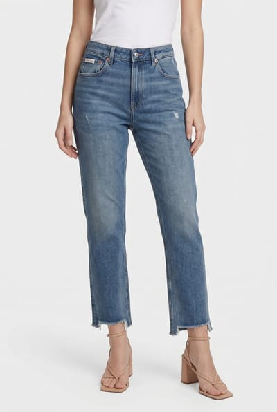 Calvin Klein High Rise Straight Jeans Memphis Taglia: W27 Short | Pantaloni Outlet | Donna
