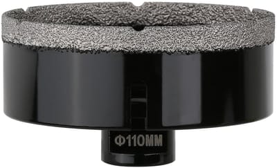 Droge diamantkernboor 110 mm M14 voor tegels, marmer, graniet, porselein, beton, kwartssteen - vacuüm gesoldeerd, holle gatenzaag