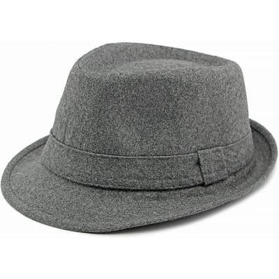 Herfst en Winter Franny Eenvoudige Hoed Mannen en Vrouwen Brits Retro Jazzhoed Gentleman Wollen Fedora's gray
