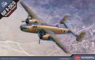 Academy Modelbouwpakket Militaire voertuigen - 12339 RAF B-25C/D Plane - European Theatre Plastic - 1:48 - Modelbouw