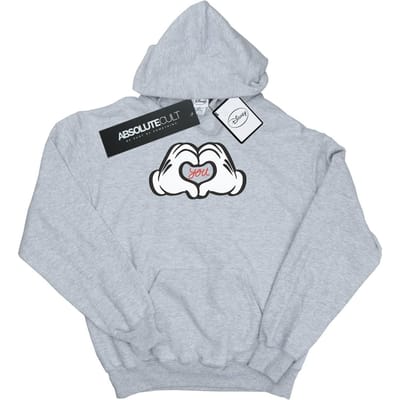 Disney Meisjes Mickey Mouse Loves You Hoodie (Sportgrijs)