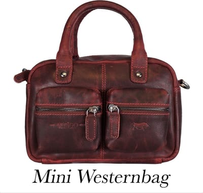 Arrigo Klein Tasje Dames • Schoudertasje • Mini Westernbag • Leer • Rood