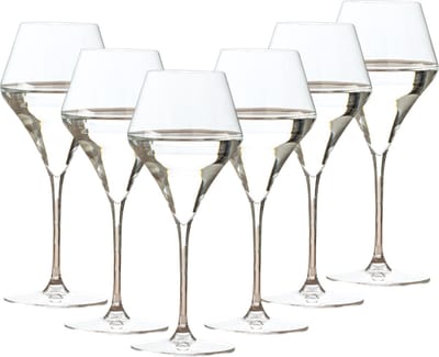 OTIX Wijnglazen - Witte Wijnglazen - Wit Wijnglas - 270ML - Set van 6 - Transparant - Kristal - TOPAZ