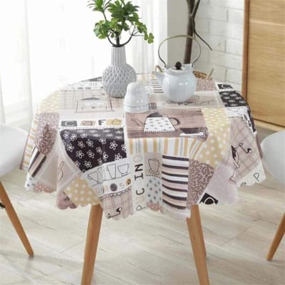 Ronde tafelkleed - Tafeldecoratie - Eettafel beschermen - Waterdicht en hittebestendig - 120 cm - Hart patroon