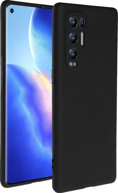 HB Hoesje Geschikt voor Oppo Find X3 Neo 5G Zwart - Siliconen Back Cover