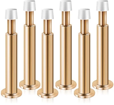 Deurstoppers 6 Stuks - Metalen Wandmontage Binnenshuis | Decoratieve Deurhouders met Rubber Bumper