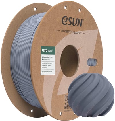 ESUN Matte PETG 2kg 3D-printfilamenten 1,75mm 1kg/rol Kosteneffectieve matte afwerking, instapmodel 3D-printmateriaal geschikt voor buitengebruik, snelle levering