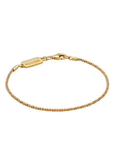 KUZZOI - Armband - Herenkoord Ketting gedraaid Basic Elegant Geoxideerd in 925 Sterling Zilver - Heren