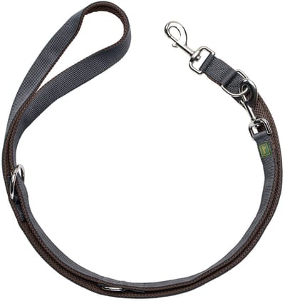 Hunter Looplijn Maldon Up Bruin&Grijs - Hondenriem - 200x1,5 cm