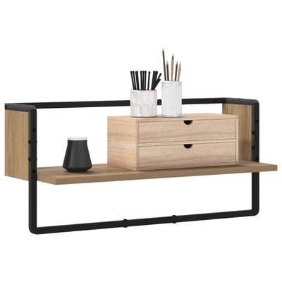 vidaXL - Wandplank - Muurmontage - Artisanaal - eiken - 65 - x - 25 - x - 30 - cm