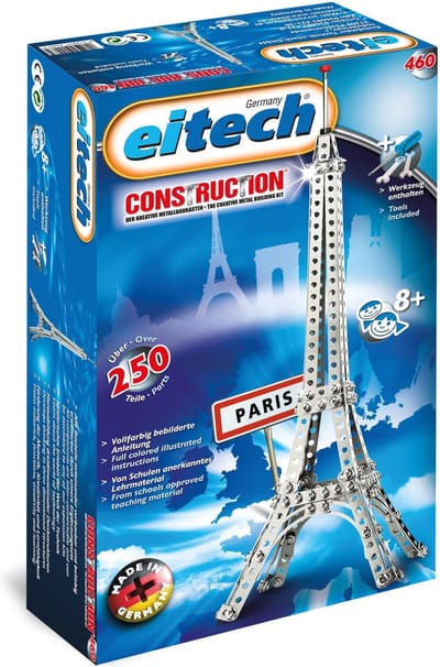 Eitech® Bouwdoos – Eiffeltoren 45 cm – 250-delig – Metalen Bouwpakket met Gereedschap – Constructiespeelgoed – Vanaf 8 Jaar
