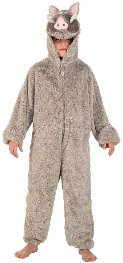 Chaks - Zwijn Steiff Van Asterix Kind Kostuum - Grijs - Maat 180 - Carnavalskleding - Verkleedkleding