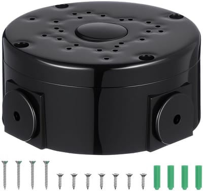 Camera Junction Box - Wandmontage Behuizing voor Camera Kabels, Zwart, Waterdicht en Duurzaam