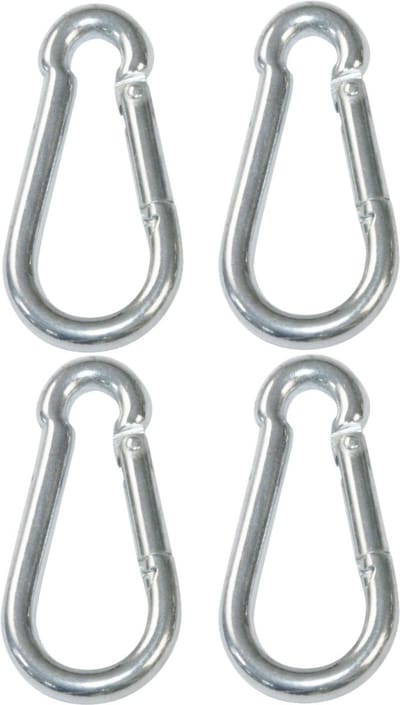 AMIG Karabijnhaak - 4x - gegalvaniseerd staal - 5 x 50mm - 50kg - musketonhaak