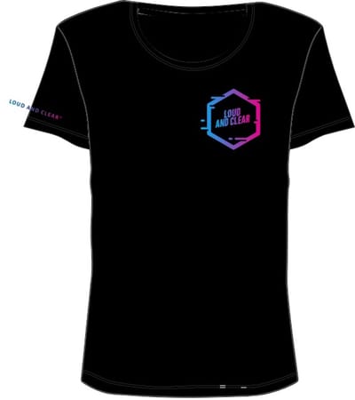 LOUD AND CLEAR® - T-Shirt - Shirt - Zwart - Print - Gradient - Opdruk - Heren - Dames - Maat S