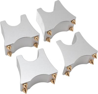 Allecto Plus - Hifi-kabelspiesstandaard, Schokabsorberend, Verstelbaar, Aluminiumlegering, Multifunctioneel, Audiostandaard voor Luidsprekers - Verbeterde Geluidskwaliteit, Stabiele Plaatsing
