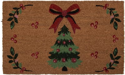 Clayre & Eef Deurmat 75x45x1 cm Bruin Kokos Kerst