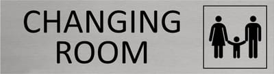 CombiCraft Aluminium deurbordje Family changing room 165x45mm met tape - per stuk