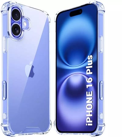 Ultra-Hybrid Schokbestendig Hoesje KKG - Crystal Clear Geschikt voor: Apple iPhone 16 Plus| Transparante achterkant Hard Back Cover & TPU Siliconen Bumper