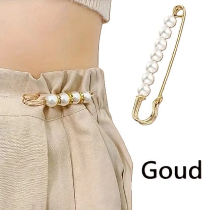 Stijlvolle Nep Parel Broekverkleiner Of Broche I Spijkerbroek Verkortknopen I Kleding/Trui Speld I Spijkerbroek Taille Smaller Maken I Verstelknoop Broek I Goud