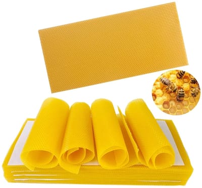 ZffXH Pack of 30 Beeswax Leaves, 40 x 18 cm, Natural Wax, Centre Walls, Beeswax Plates, Pike Perch, Honeycomb for Eating, Complete Set of Beekeeping Tools