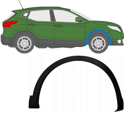 Spatbord sierlijst wielkast voor Nissan Qashqai 2013-2021 / Rechts