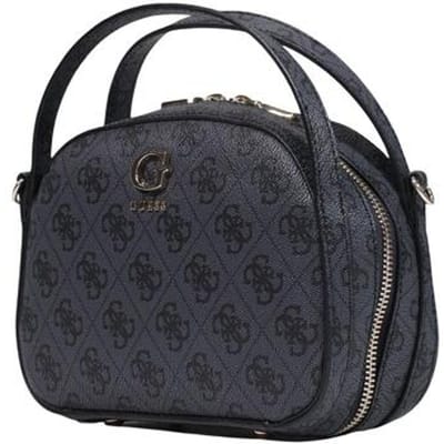 GUESS schoudertas handtas Coleen Logo Top Zip Crossbody Coal Logo donkergrijs