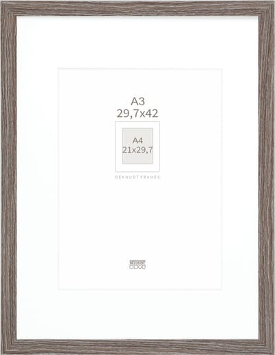 Deknudt Frames fotolijst - grijs- passe-partout - 21x29,7 / 29,7x42 cm