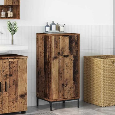 vidaXL - Badkamerkast - Oud - Hout - 39,5 - x - 36 - x - 88 - cm - Bewerkt - hout, - Metaal